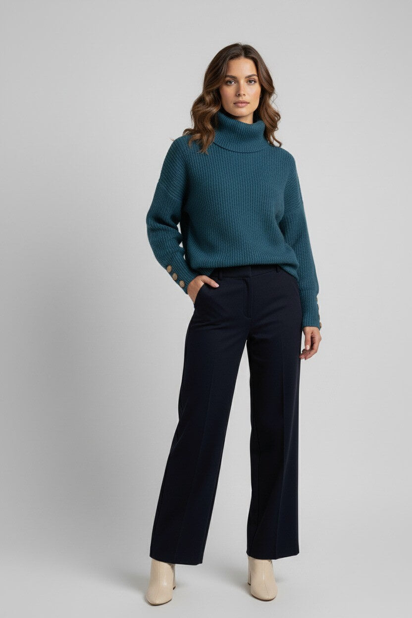 Caurelle | Women’s High Collar Turtleneck – Autumn Winter Knit Jumper