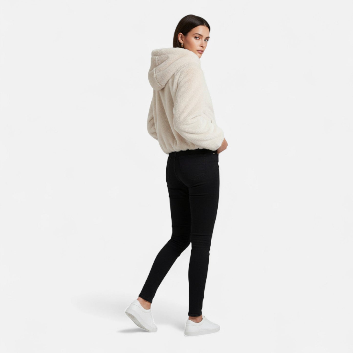 Plain Dept | Women’s Hooded Faux Fur Coat – Winter Luxe Comfort