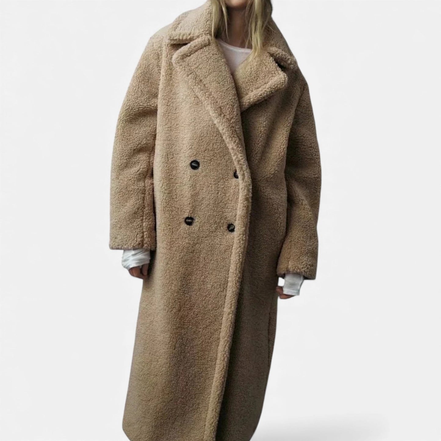 Plain Dept | Women’s Long Double-Breasted Teddy Coat