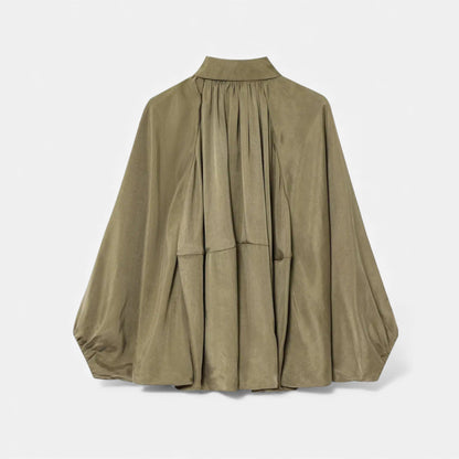 Plain Dept | Women’s Pleated Lapel Blouse