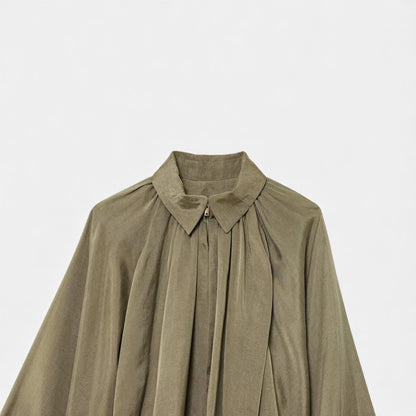 Plain Dept | Women’s Pleated Lapel Blouse