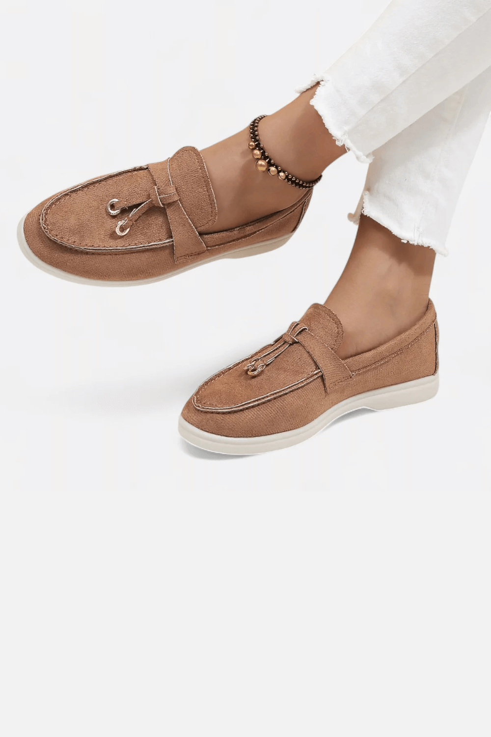 Women's Soft Leather Retro Slip-On Shoes – Chunky Sole Comfort