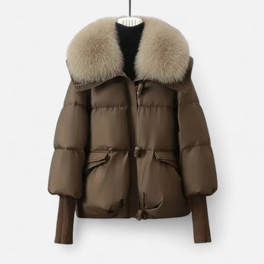 Plain Dept | Women’s Fur-Collar Down Cotton Jacket