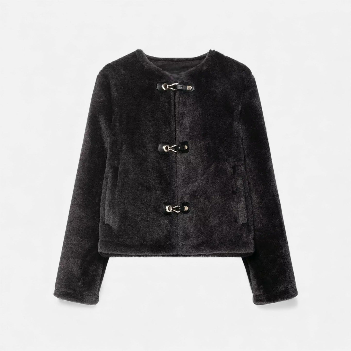 Plain Dept | Women’s Faux Fur Toggle Button Jacket