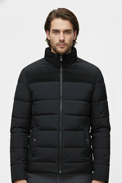 Men’s Thick Puffer Jacket with Stand Collar