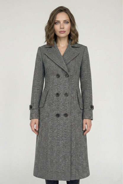 Caurelle | Women’s Long Double Breasted Elegant Coat