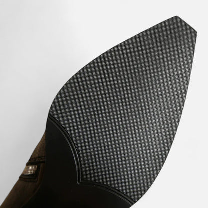 Plain Dept | Women’s Genuine Leather Chelsea Boots – Pointed Toe Square Heel
