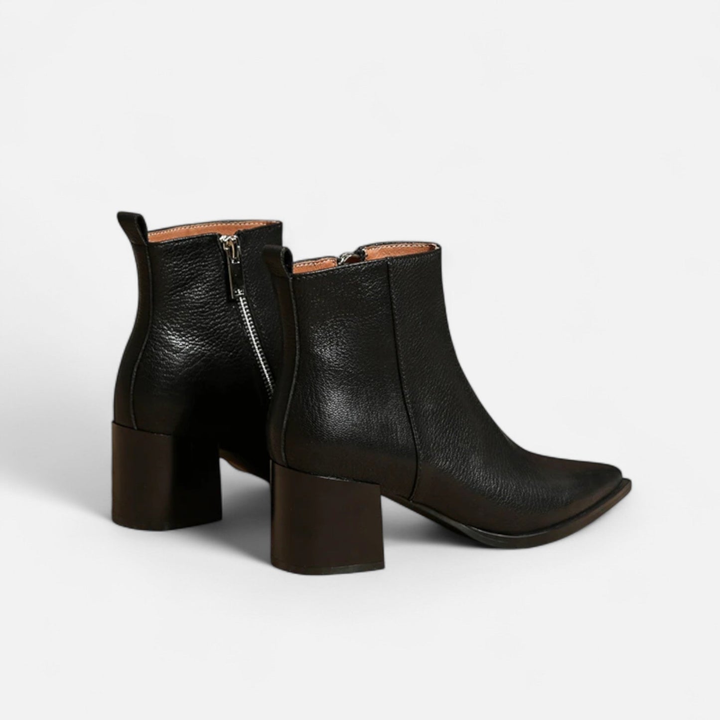 Plain Dept | Women’s Genuine Leather Chelsea Boots – Pointed Toe Square Heel