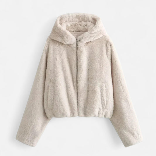 Plain Dept | Women’s Hooded Faux Fur Coat – Winter Luxe Comfort