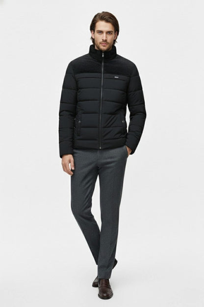 Men’s Thick Puffer Jacket with Stand Collar