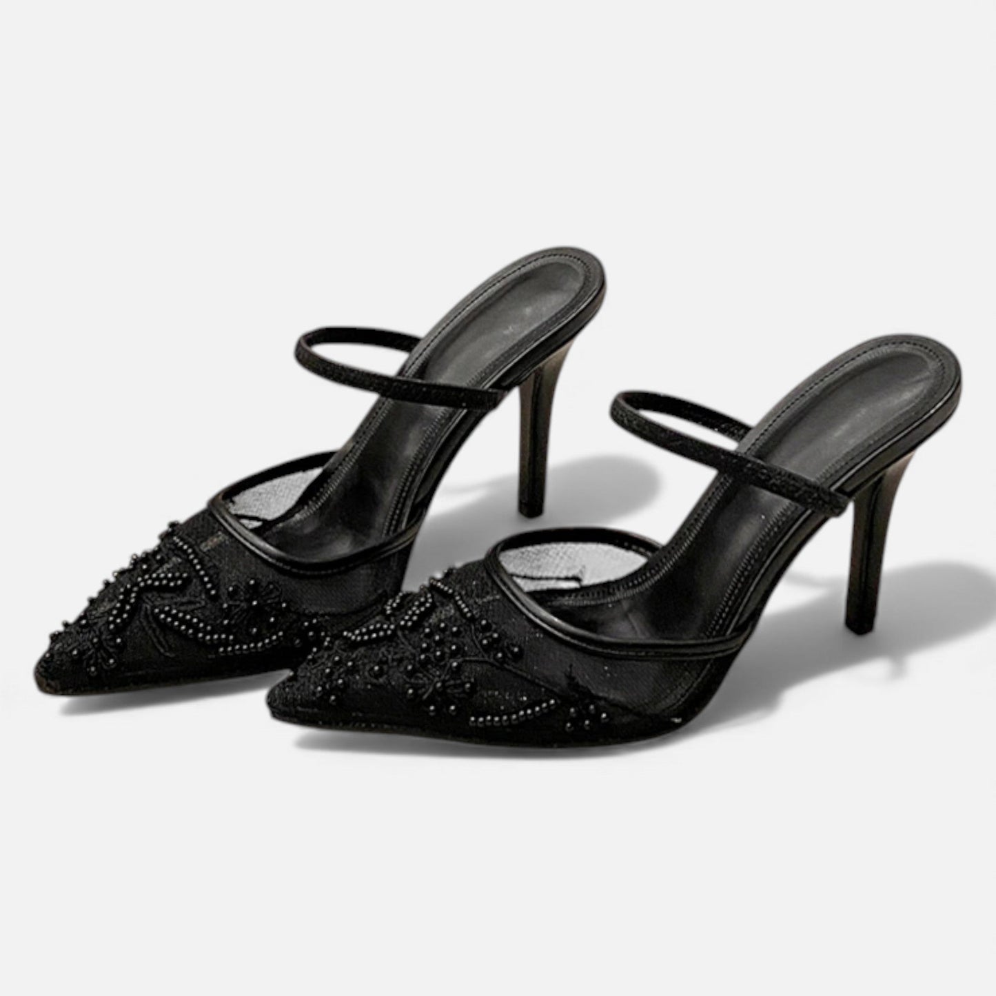 Plain Dept | Women’s Embroidered Mesh Designer Heels