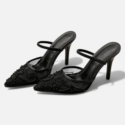 Plain Dept | Women’s Embroidered Mesh Designer Heels
