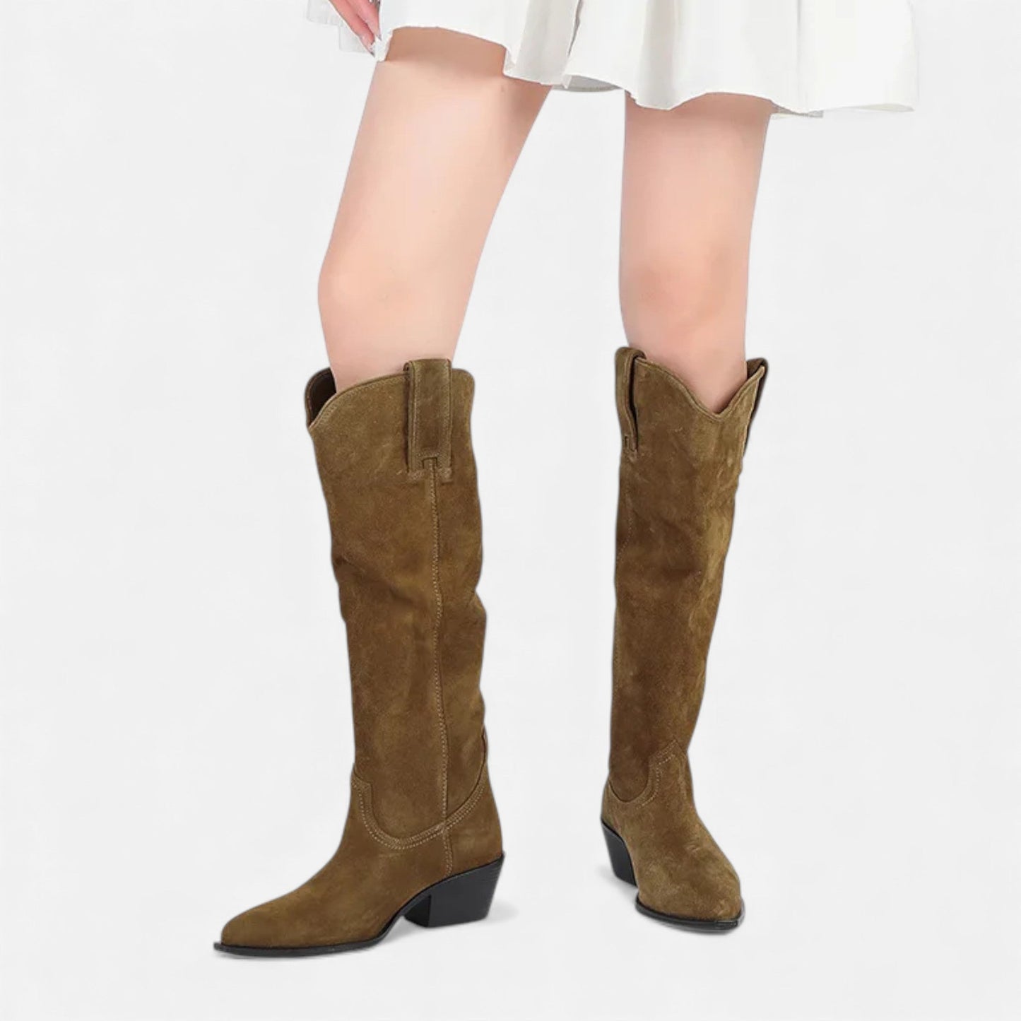 Plain Dept | Women’s High Knee Cow Suede Autumn Winter Boots