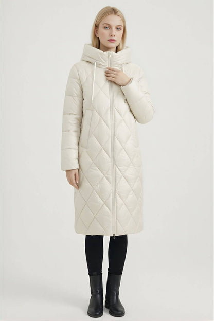 Caurelle | Women’s Long Diamond Quilted Winter Puffer Coat