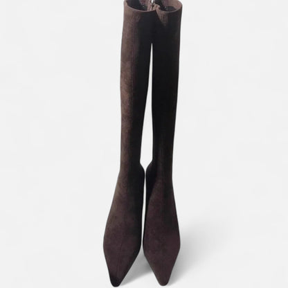 Plain Dept | Women’s Suede Thigh-High Heeled Boots
