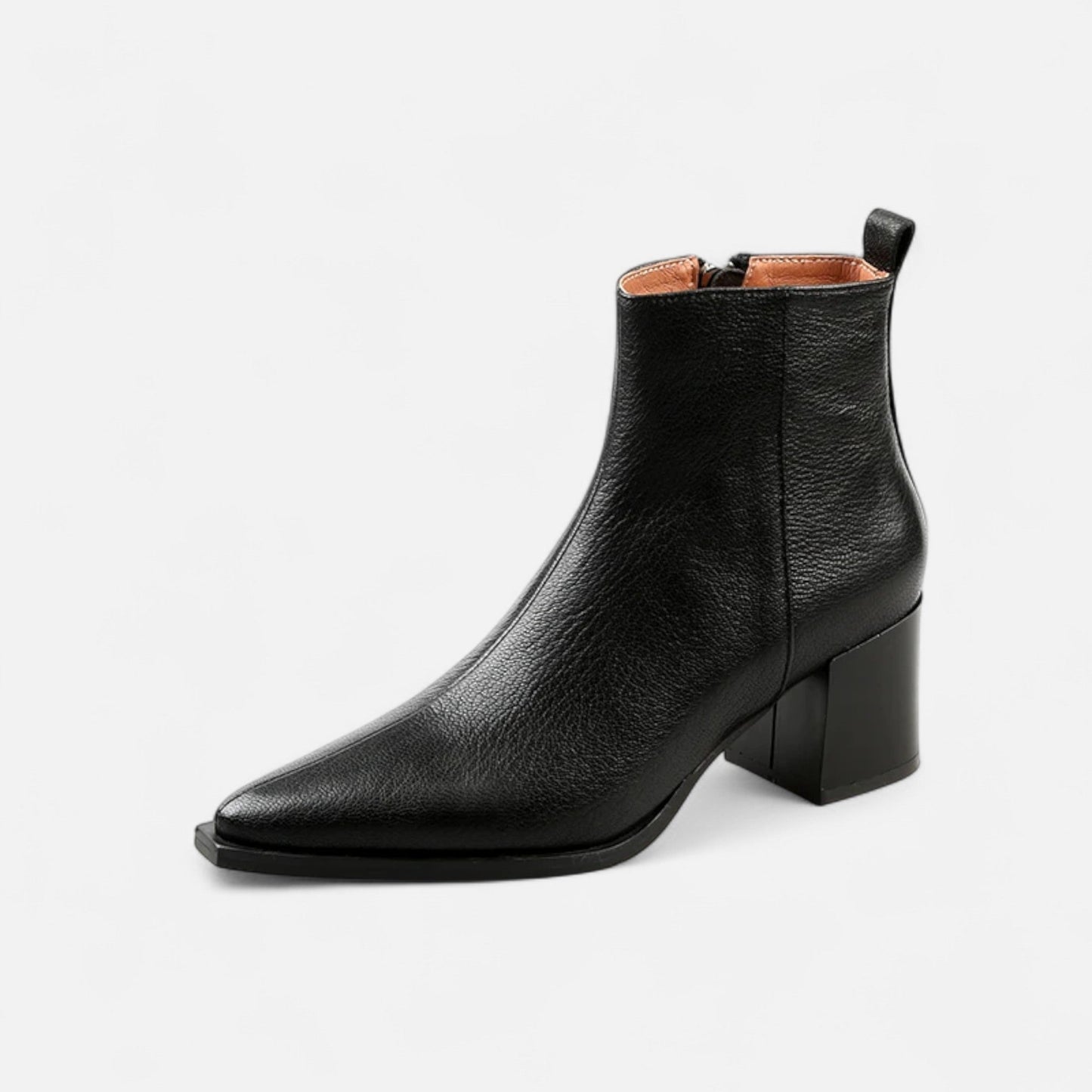 Plain Dept | Women’s Genuine Leather Chelsea Boots – Pointed Toe Square Heel