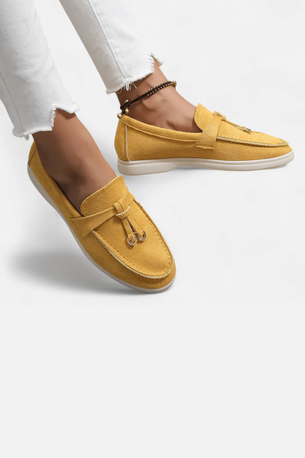 Women's Soft Leather Retro Slip-On Shoes – Chunky Sole Comfort
