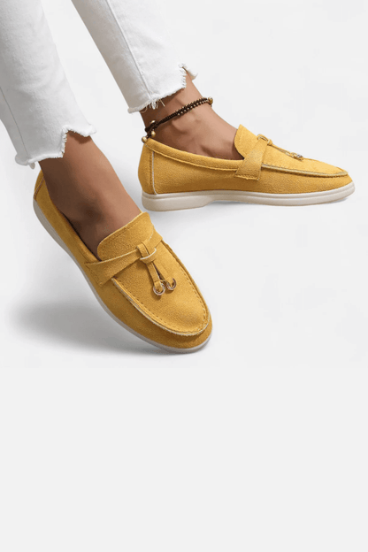 Women's Soft Leather Retro Slip-On Shoes – Chunky Sole Comfort