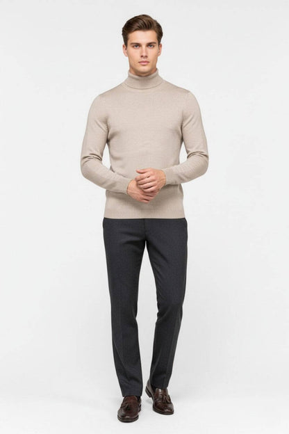 Caurelle | Men’s Autumn & Winter Solid Turtleneck Pullover Jumper