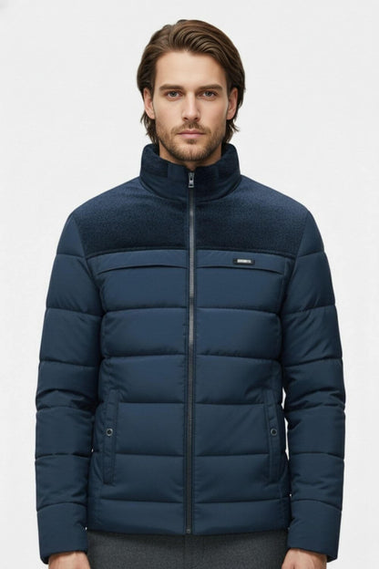 Men’s Thick Puffer Jacket with Stand Collar