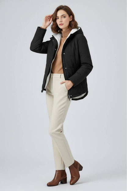 Caurelle | Women’s Hooded Padded Faux Fur Jacket