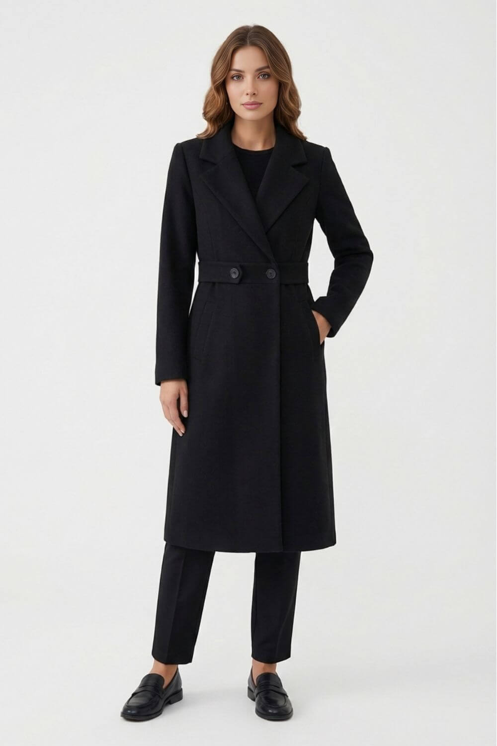 Women’s Long Coat - Elegant Outerwear Warmth