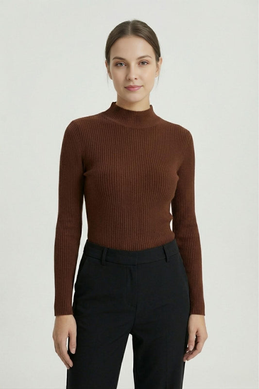Caurelle | Women’s High Neck Stretch Knit Jumper