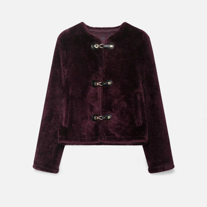 Plain Dept | Women’s Faux Fur Toggle Button Jacket