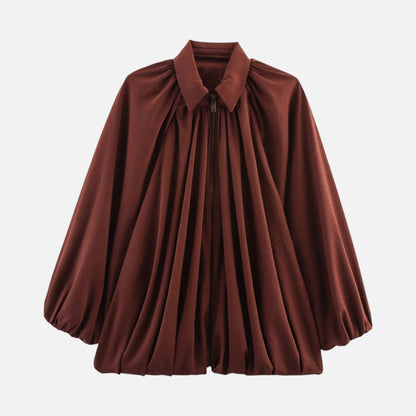 Plain Dept | Women’s Pleated Lapel Blouse