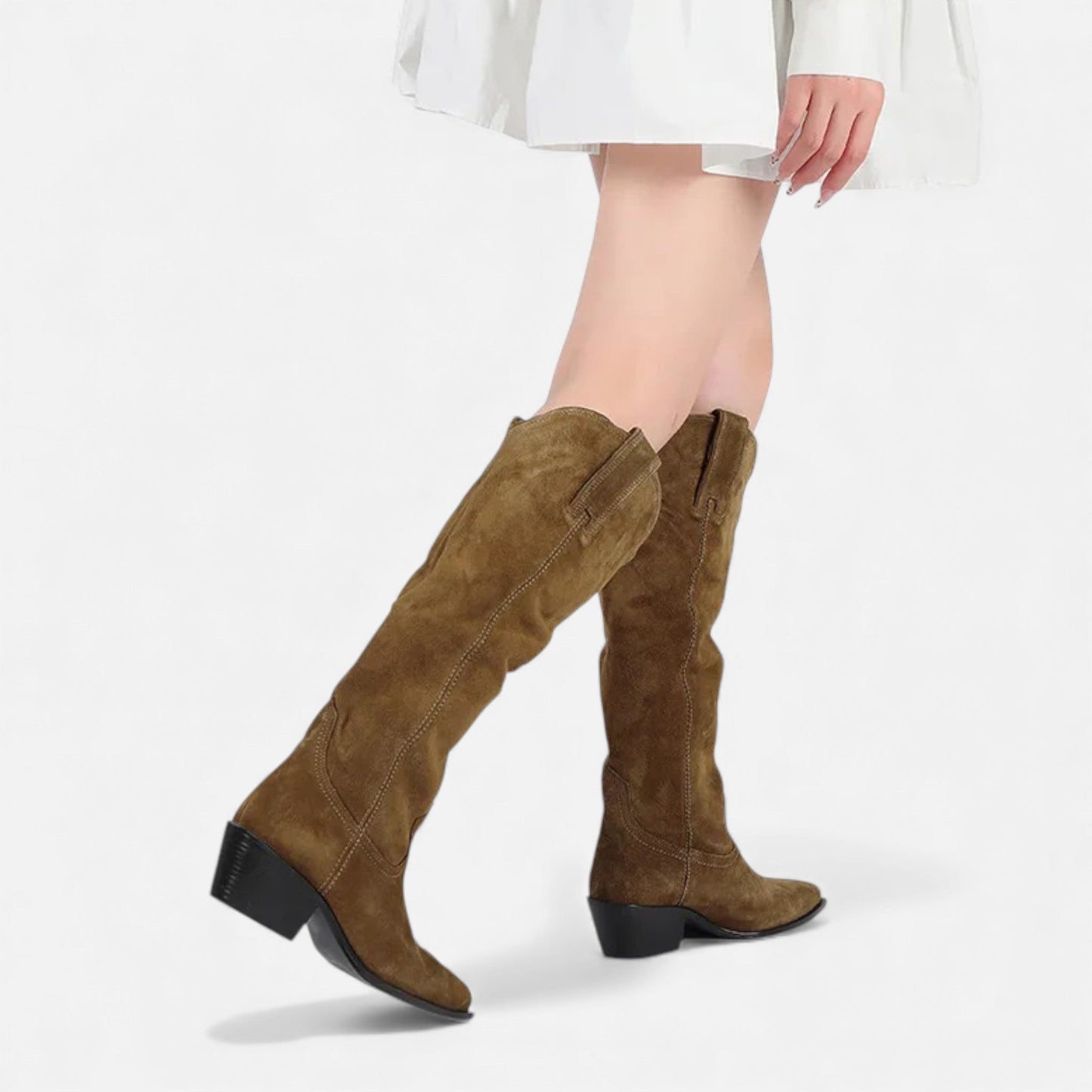 Plain Dept | Women’s High Knee Cow Suede Autumn Winter Boots