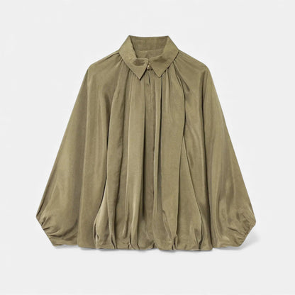 Plain Dept | Women’s Pleated Lapel Blouse