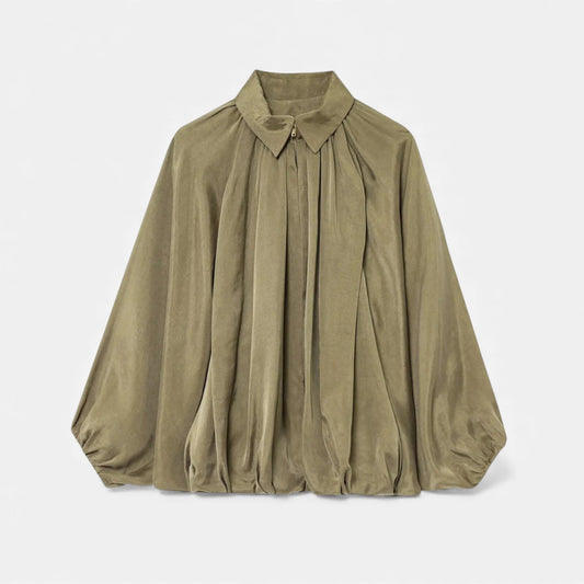 Plain Dept | Women’s Pleated Lapel Blouse