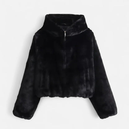 Plain Dept | Women’s Hooded Faux Fur Coat – Winter Luxe Comfort