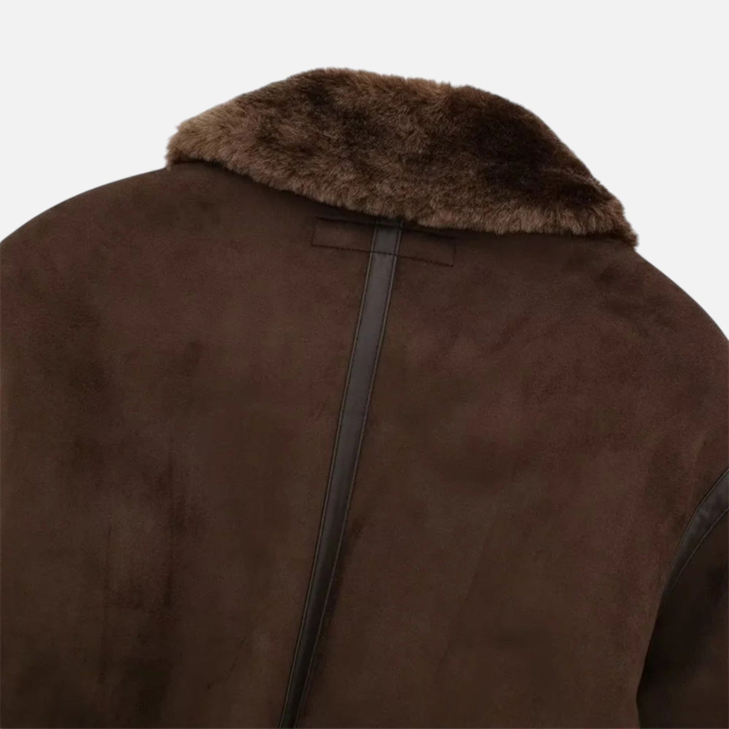 Plain Dept | Women’s Brown Bomber Jacket, Luxe Faux Fur Trim