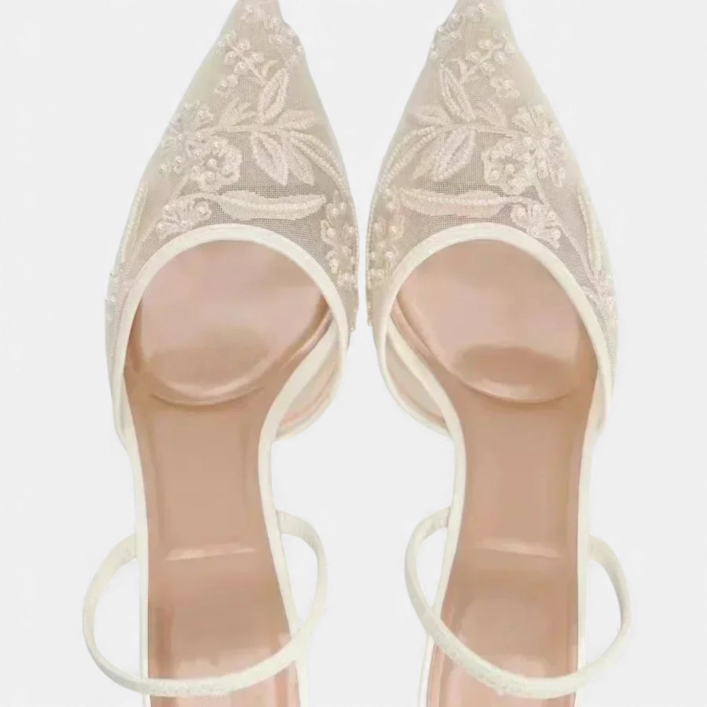 Plain Dept | Women’s Embroidered Mesh Designer Heels
