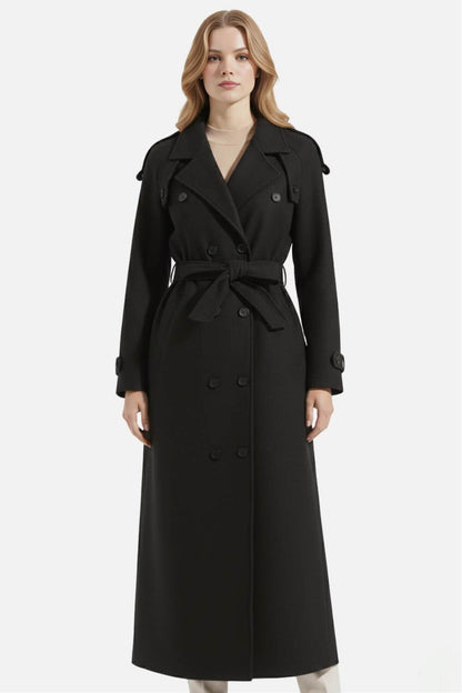 Caurelle | Women’s Belted Double-Breasted Long Coat