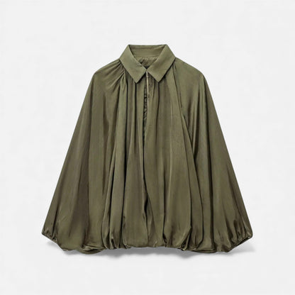 Plain Dept | Women’s Pleated Lapel Blouse
