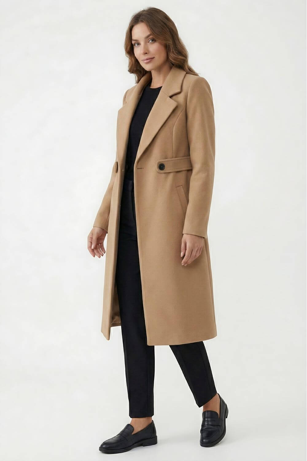Women’s Long Coat - Elegant Outerwear Warmth