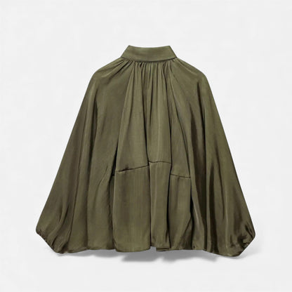 Plain Dept | Women’s Pleated Lapel Blouse