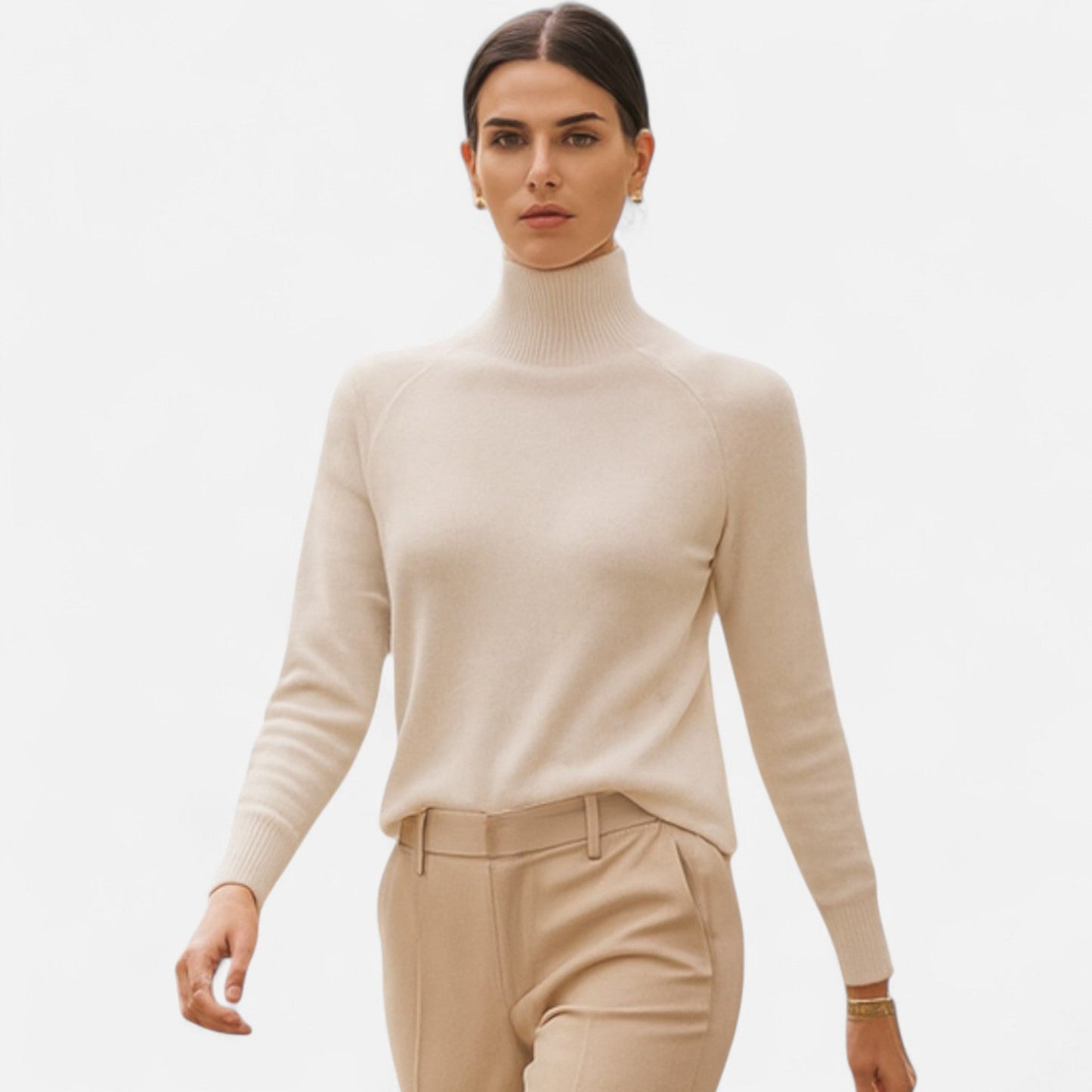 Plain Dept | Women's Merino Wool & Cashmere Mock-Neck Sweater