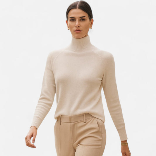 Plain Dept | Women's Merino Wool & Cashmere Mock-Neck Sweater