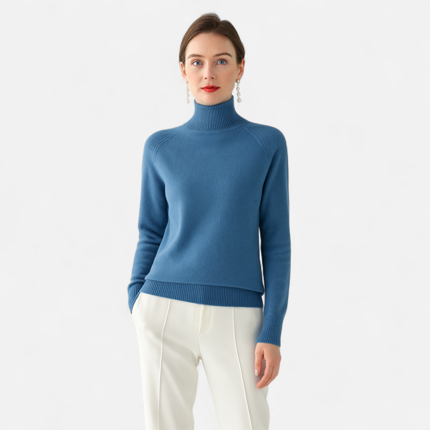 Plain Dept | Women's Merino Wool & Cashmere Mock-Neck Sweater