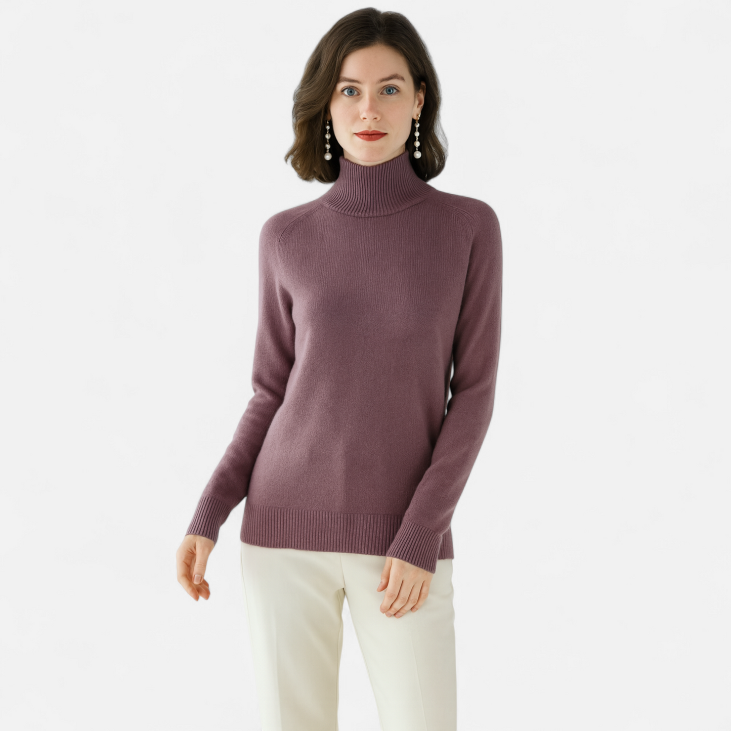 Plain Dept | Women's Merino Wool & Cashmere Mock-Neck Sweater