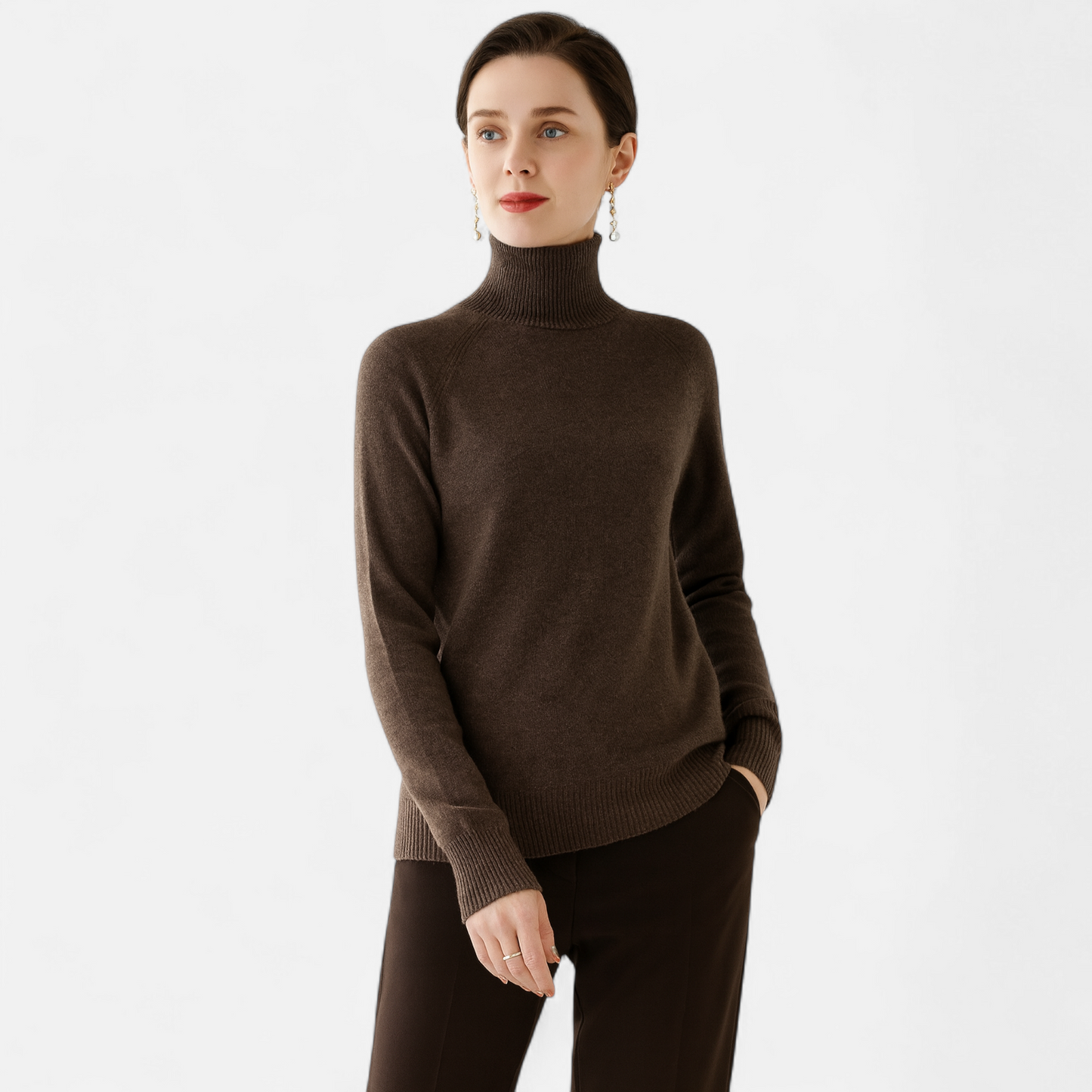 Plain Dept | Women's Merino Wool & Cashmere Mock-Neck Sweater