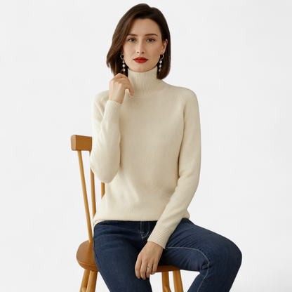 Plain Dept | Women's Merino Wool & Cashmere Mock-Neck Sweater