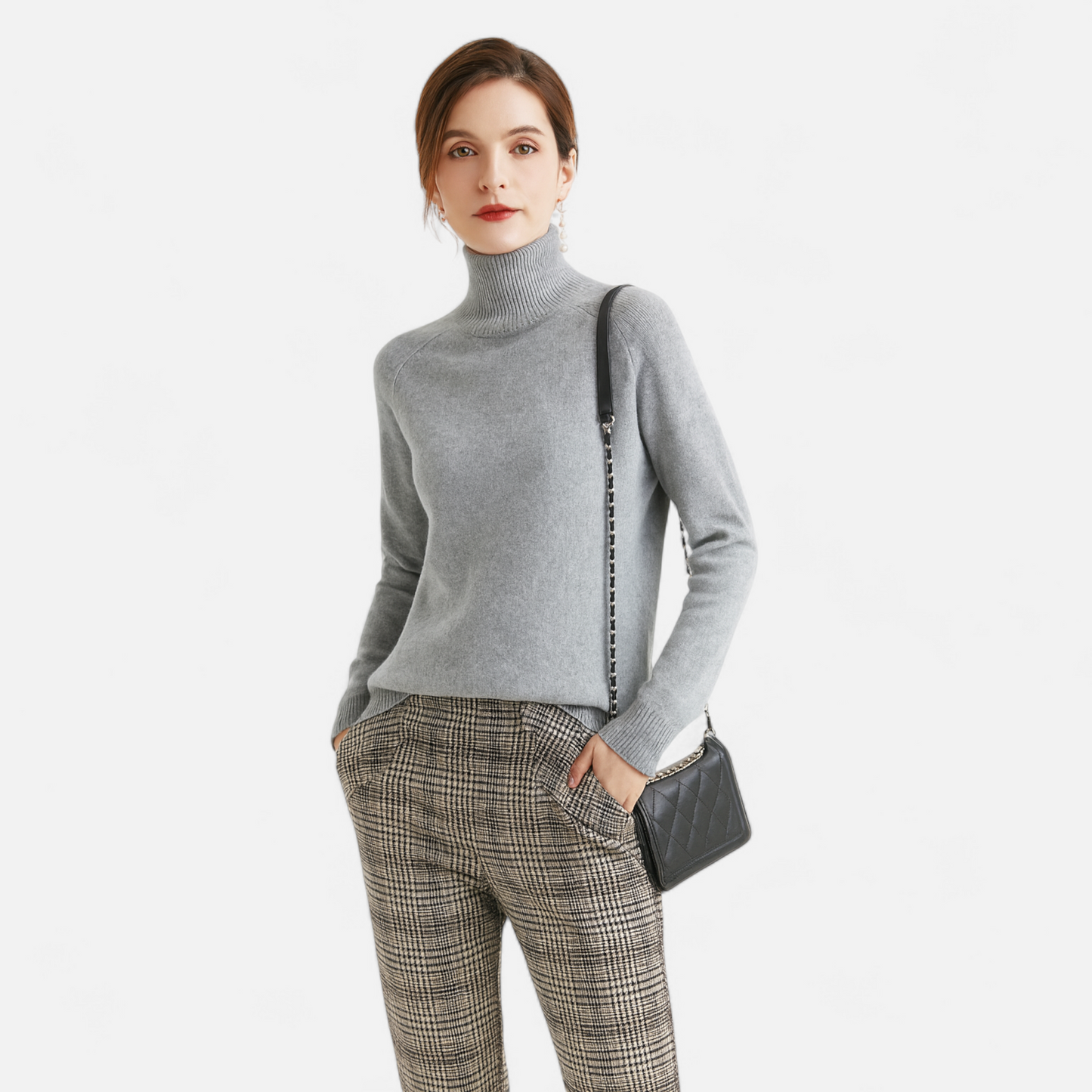 Plain Dept | Women's Merino Wool & Cashmere Mock-Neck Sweater