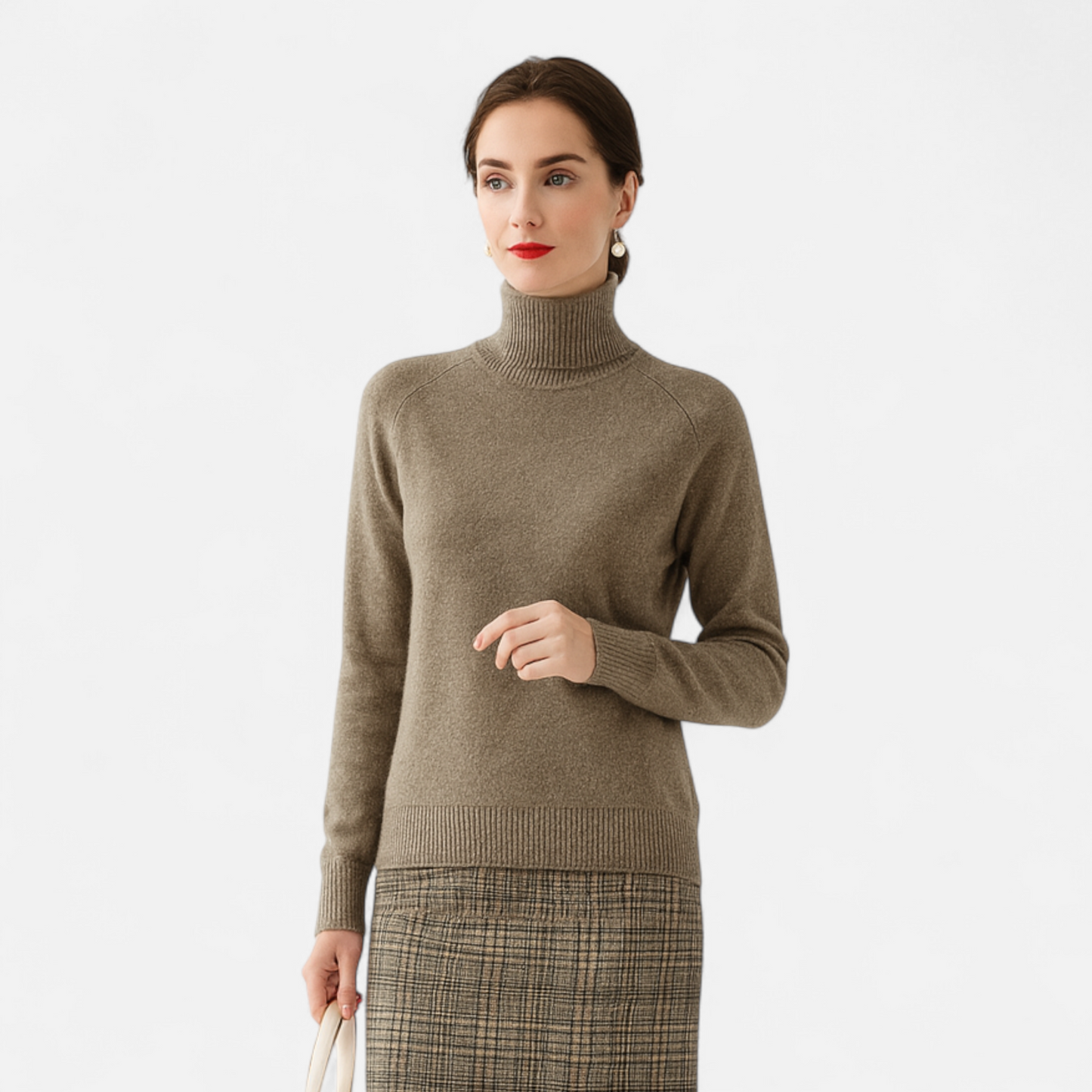 Plain Dept | Women's Merino Wool & Cashmere Mock-Neck Sweater