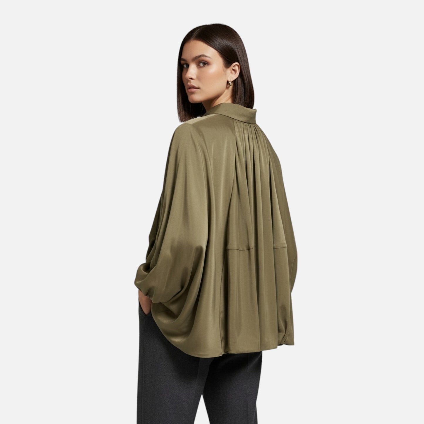 Plain Dept | Women’s Pleated Lapel Blouse
