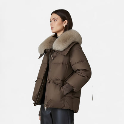 Plain Dept | Women’s Fur-Collar Down Cotton Jacket