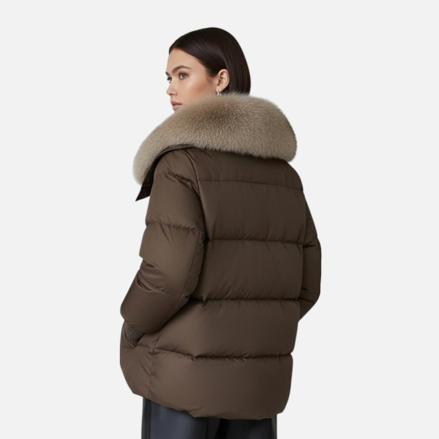 Plain Dept | Women’s Fur-Collar Down Cotton Jacket